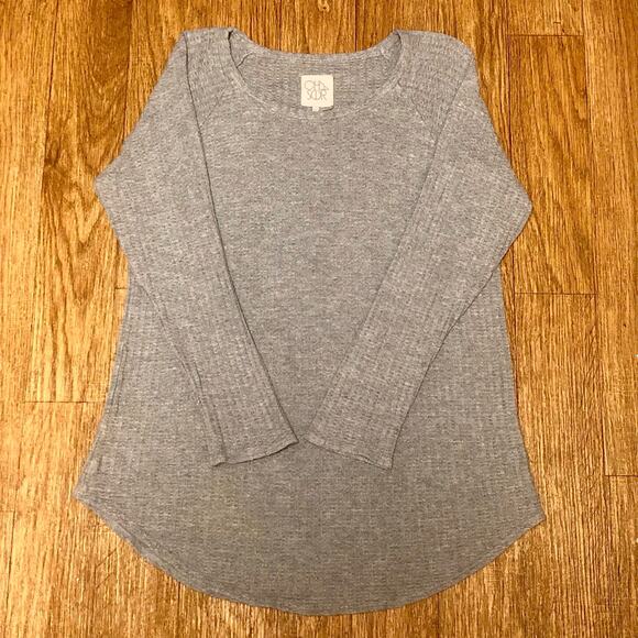 Revolve Chaser Gray Textured Waffle Knit Pullover Sweater Size XL - Picture 2 of 11